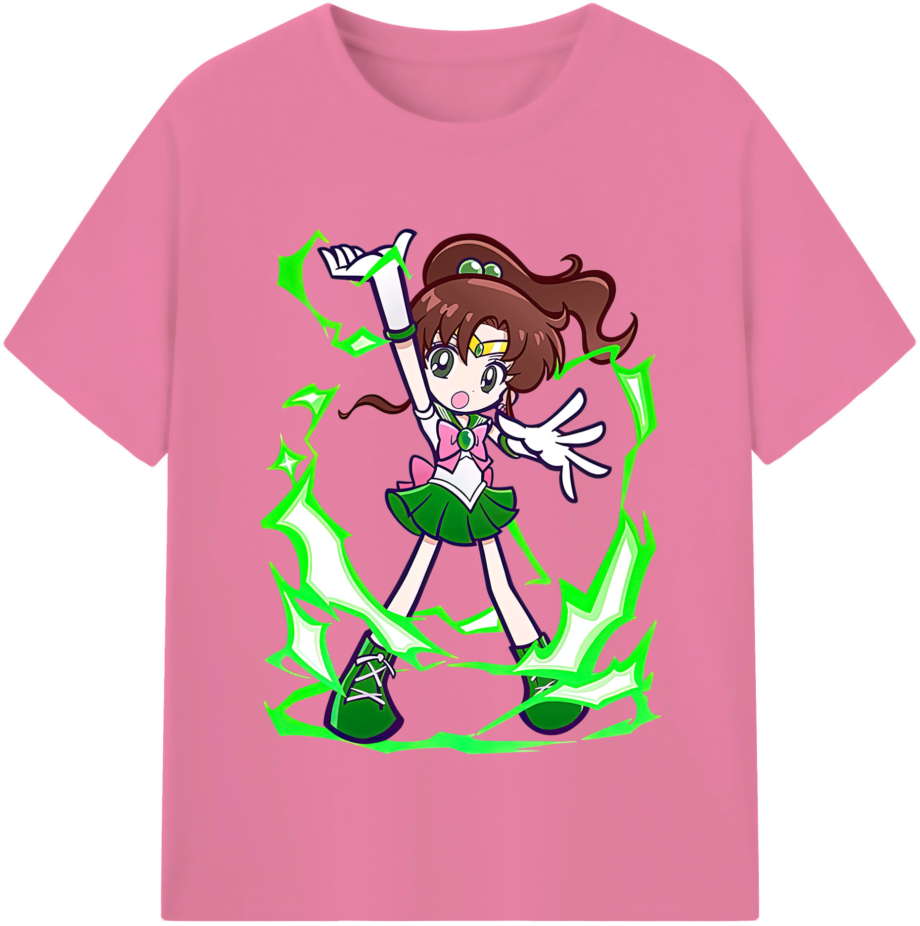 （画像用） 美少女戦士セーラームーン 木野 まこと きの まこと Sailor Moon Kino Makoto （セーラージュピター；Sailor Jupiter） 綿100％半袖Tシャツ（フロントプリント）